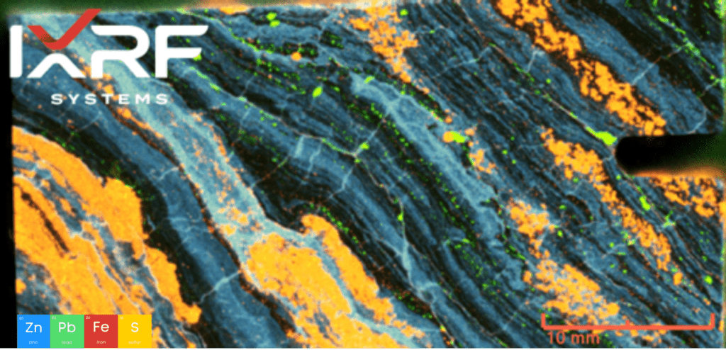 2D microXRF map of shale with laminated sphalerite